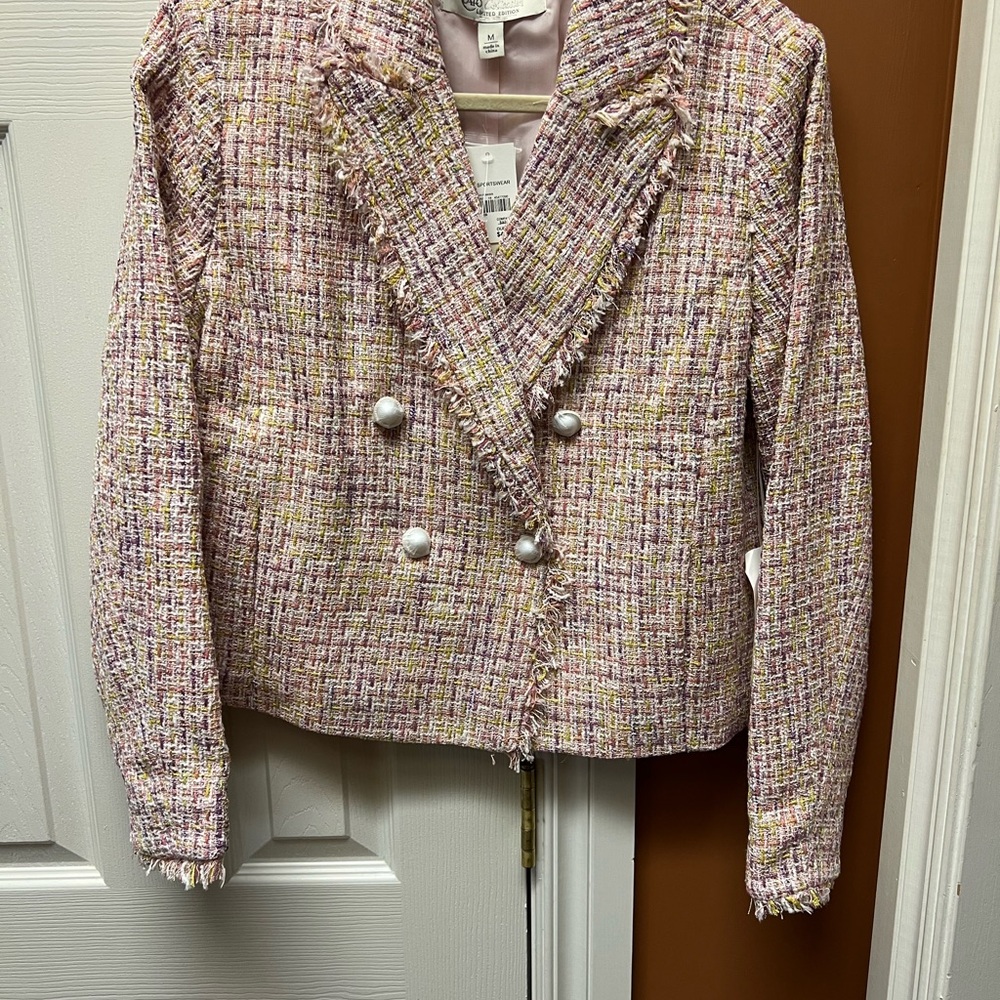 Cato Pink and Cream Tweed Blazer